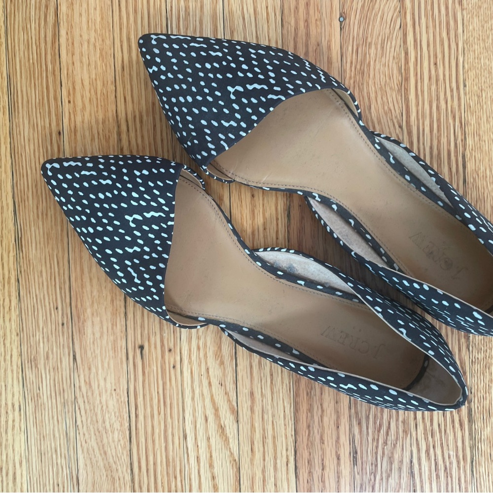 J. Crew Blue and White Dotted Flats